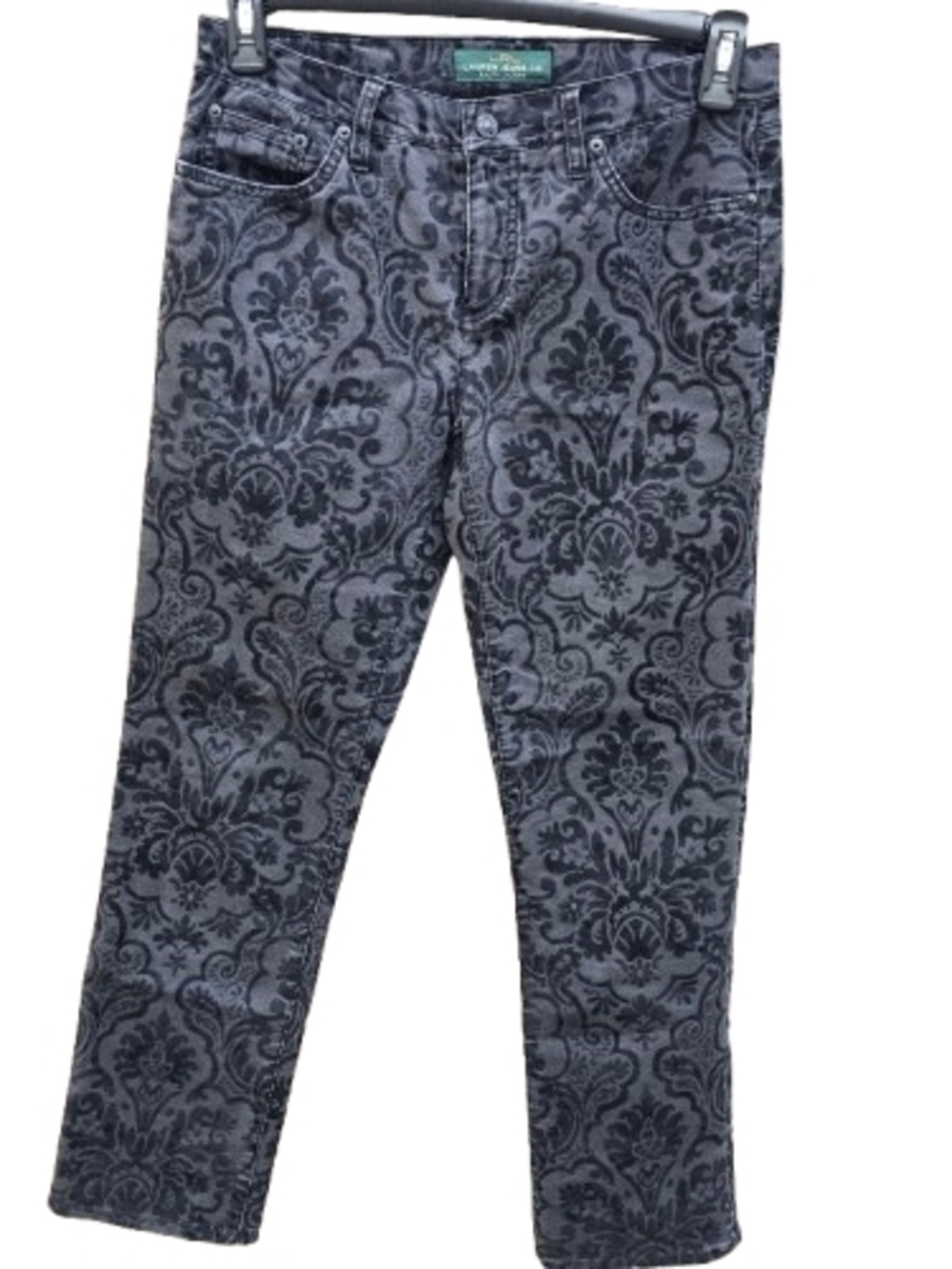 Black Ralph Lauren Relaxed Straight Print Jeans Gray Black Size 6